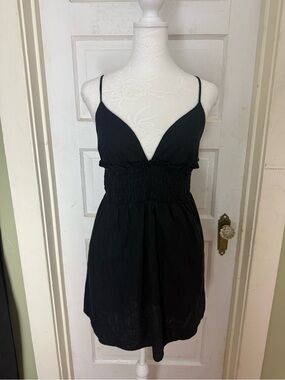 Elodie Smocked Waist Little Black Mini Dress